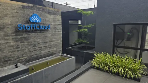 StaffCloud signage in the office reception